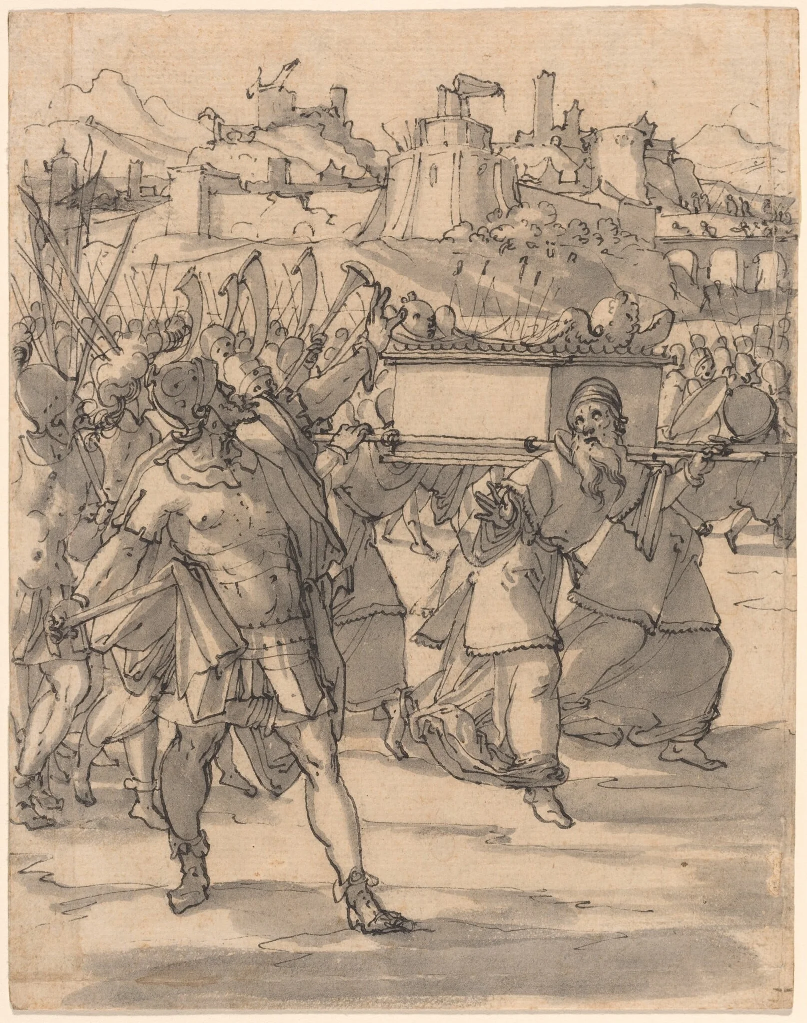 Joshua and the Israelites before the Walls of Jericho, detail