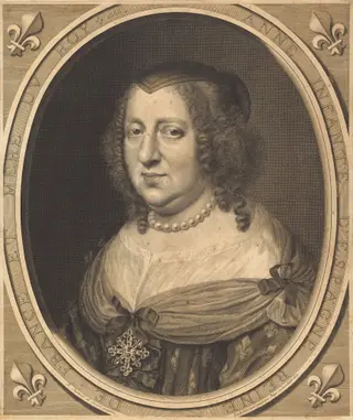 Anne of Austria, Queen of France and Navarre, by Robert Nanteuil, ink, 1666