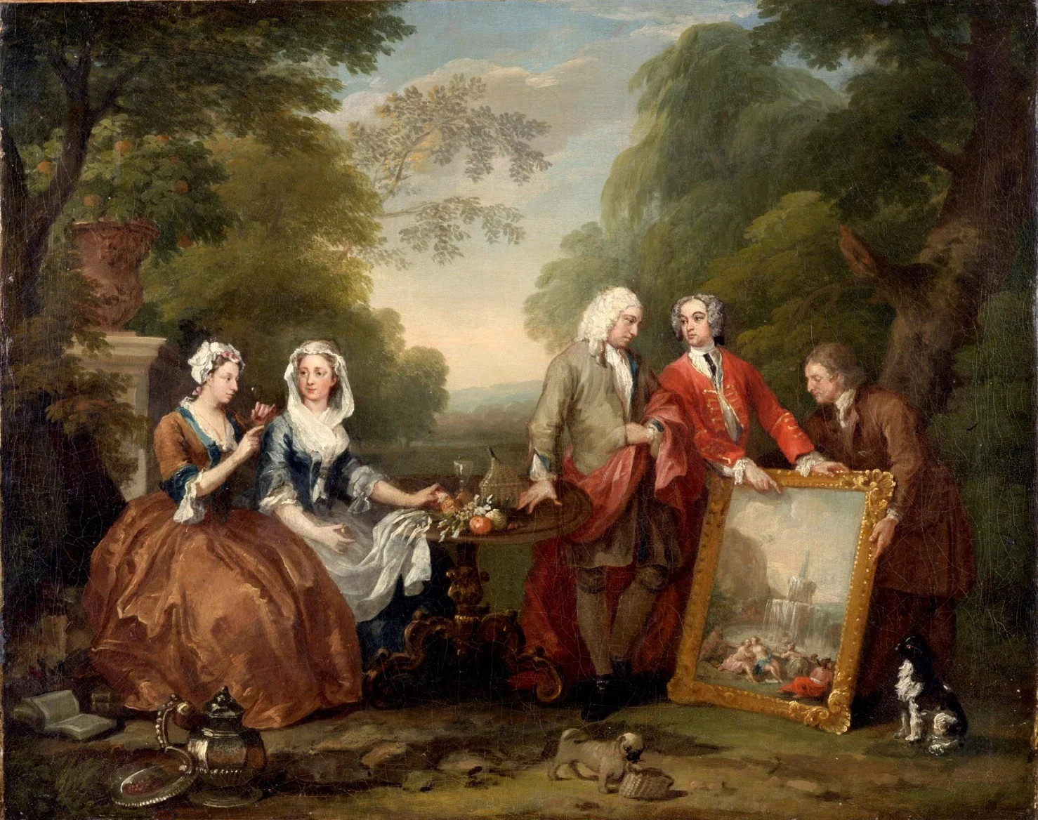 Conversation Piece (Portrait of Sir Andrew Fountaine with Other Men and Women), detail