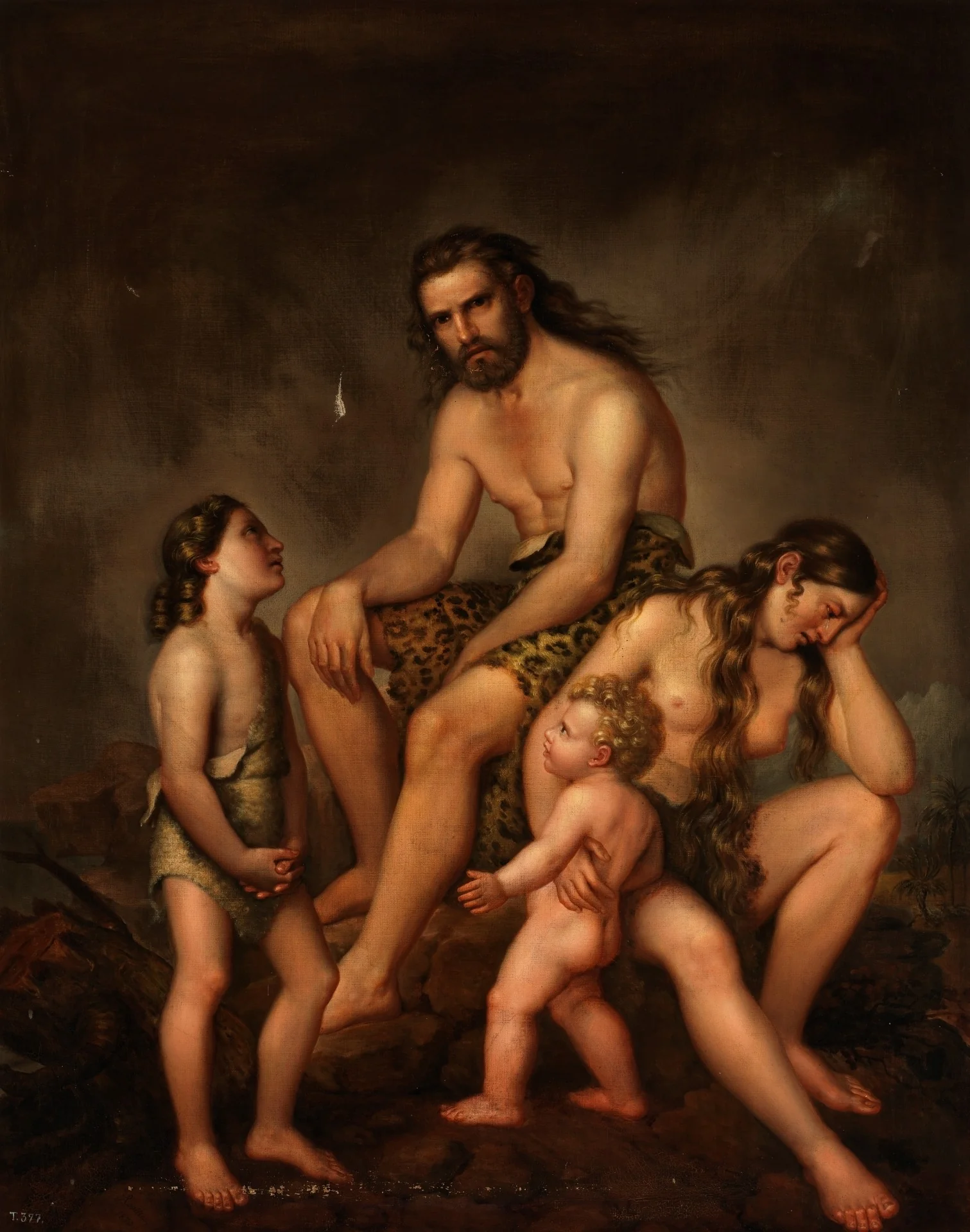 Caín y su familia después de la maldición divina, detail