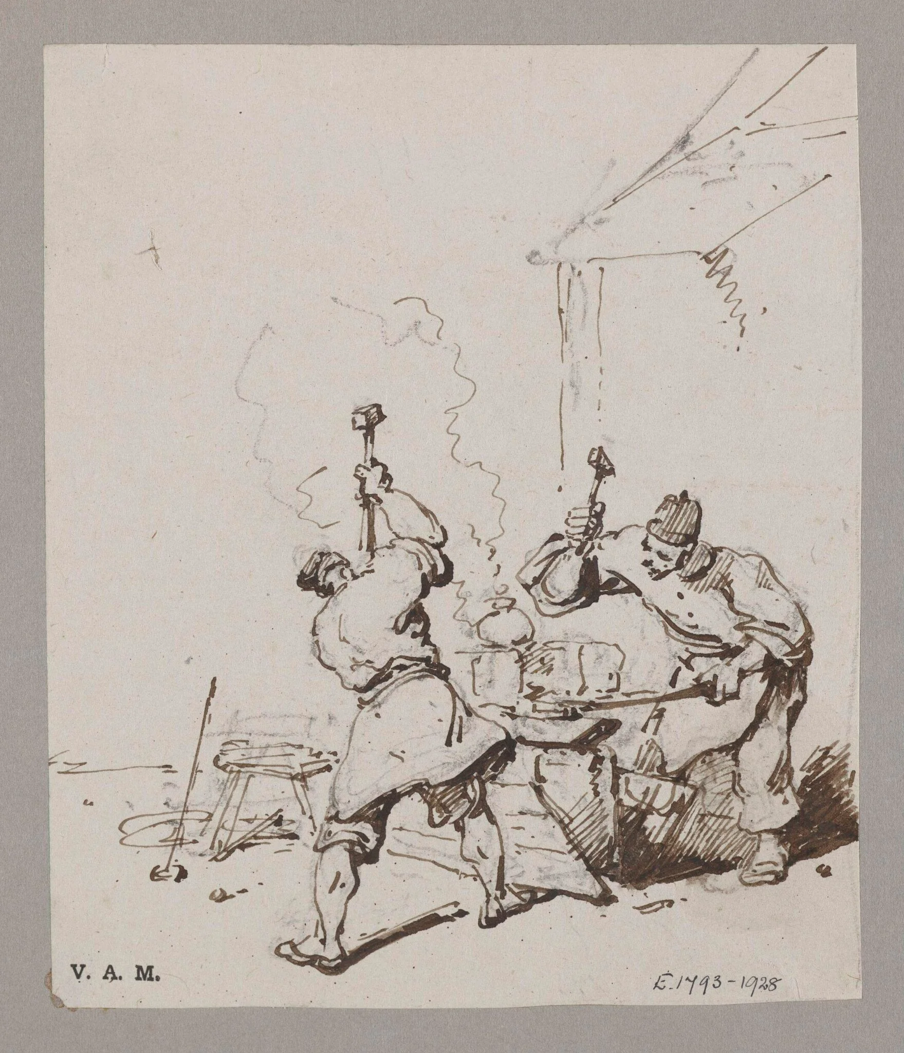 Chinese blacksmiths, detail
