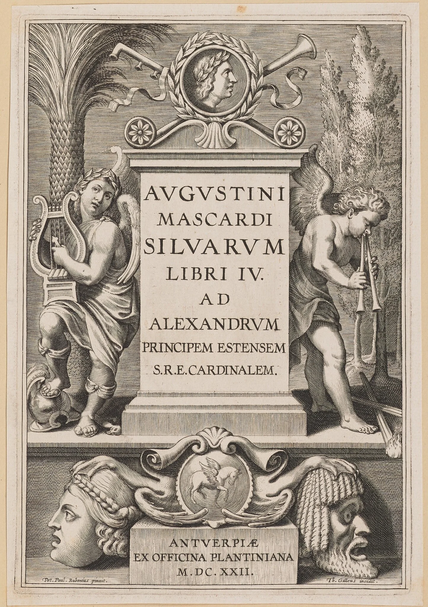 Title Page for Agostino Mascardi, Silvarium Libri IV, detail