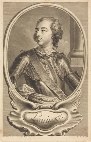 Louis XV, by Jean Daullé, ink, 1738