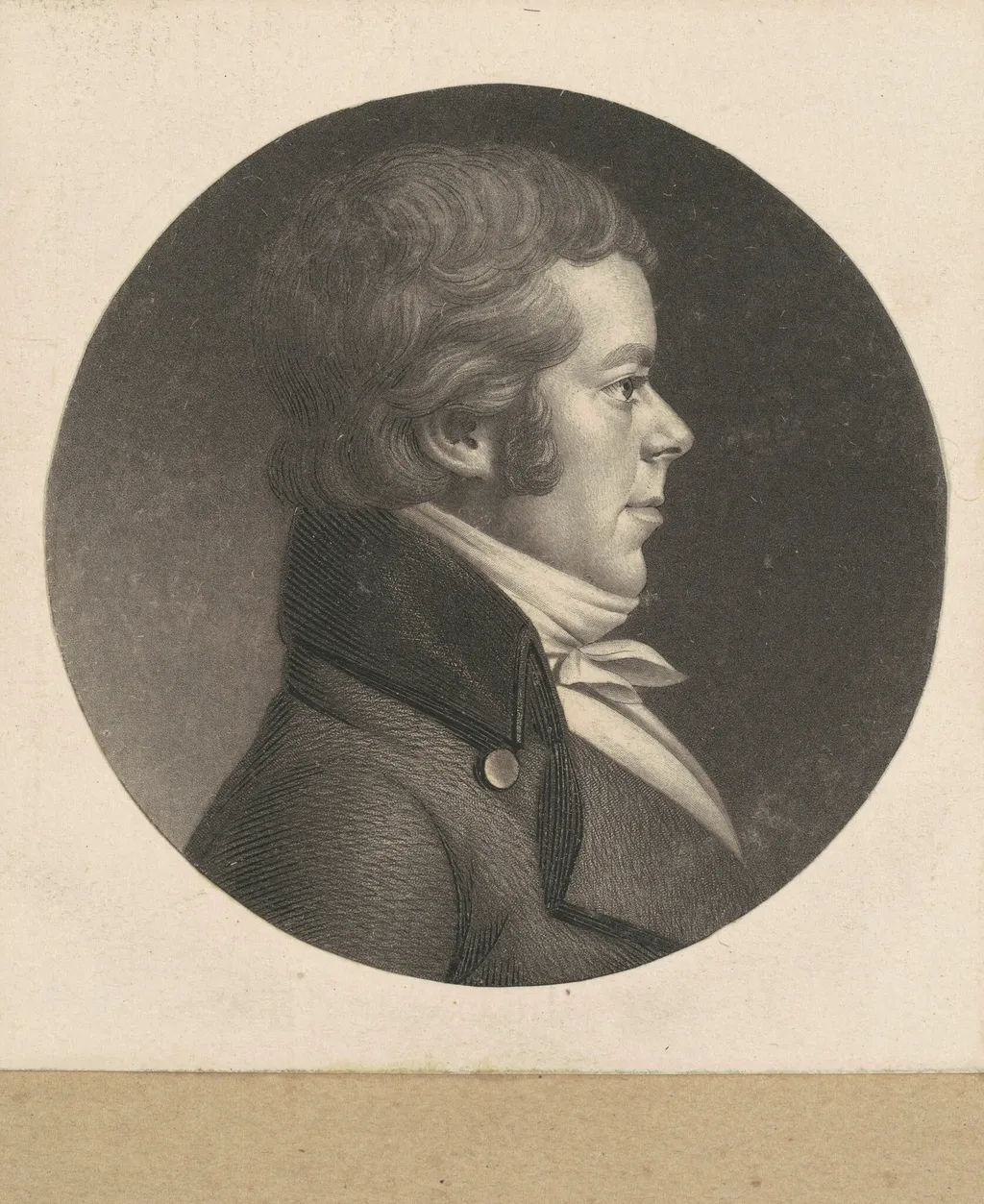 Unidentified Man, by Charles B. J. Févret de Saint-Mémin, ink, 1800