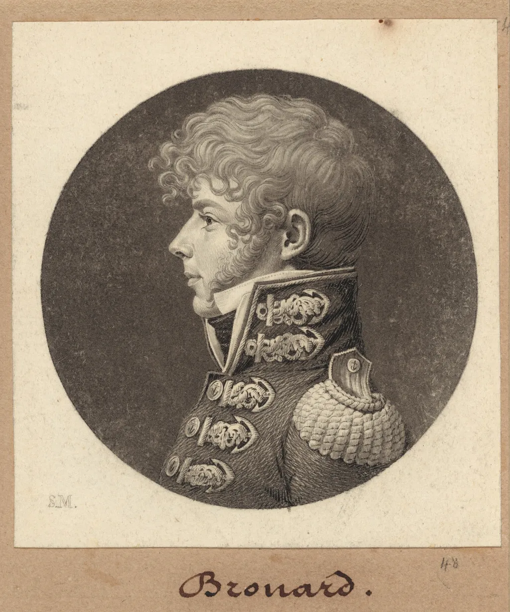Michel Angélique Brouard, by Charles B. J. Févret de Saint-Mémin, ink, 1809