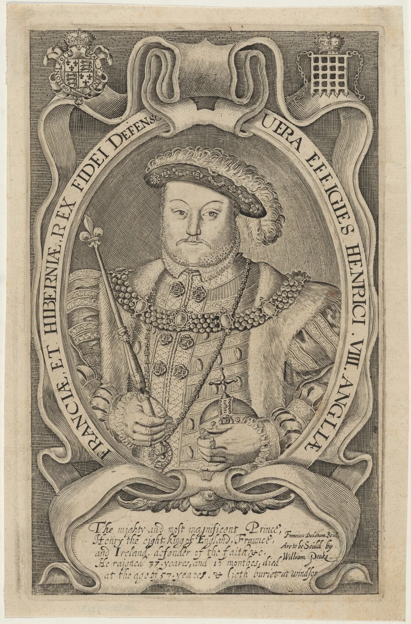 Henrici VIII Angliae, Franciae et Hiberniam Rex (King Henry VIII), detail