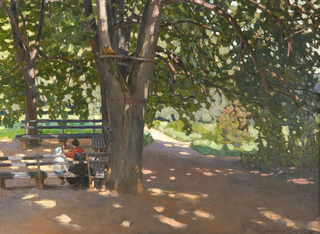 In the shade of lime trees, by Apollinary Vasnetsov, oil, 1907