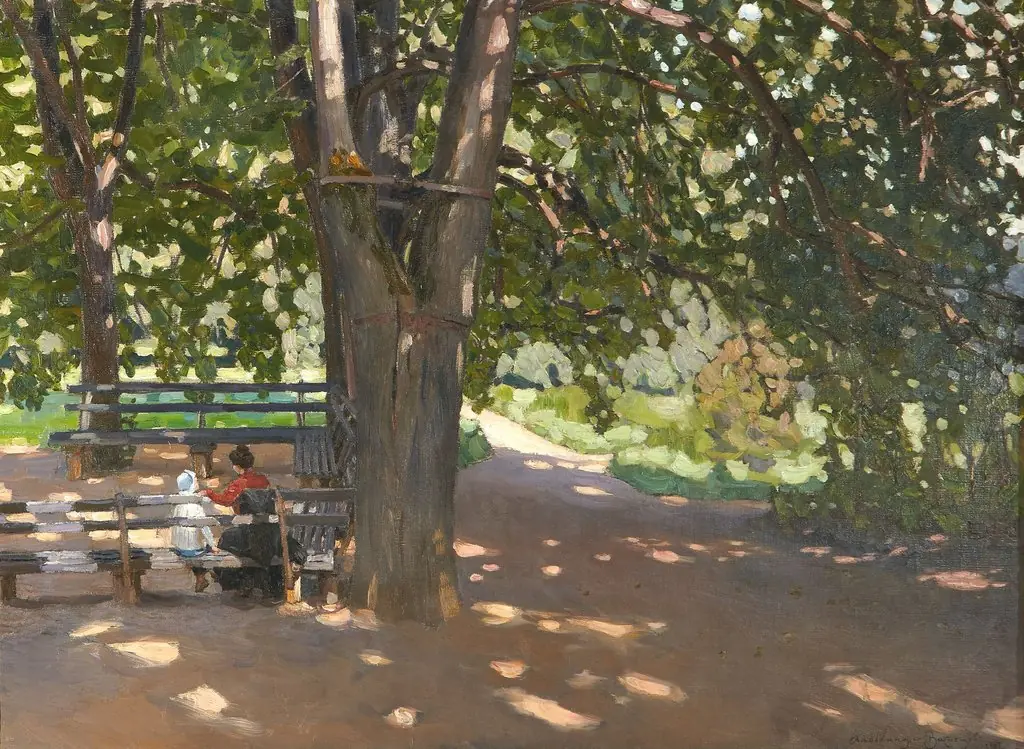 In the shade of lime trees, by Apollinary Vasnetsov, oil, 1907
