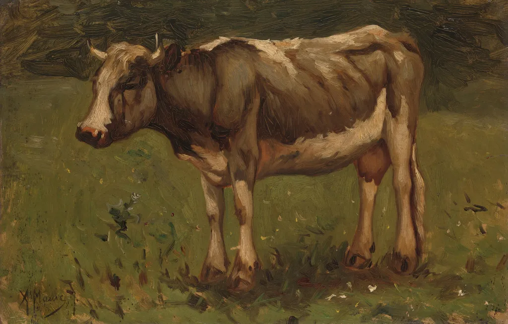 Cow, by Anton Mauve, oil, 1874