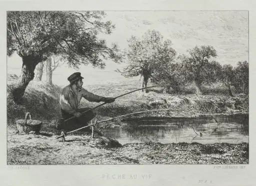 Fishing, by Charles Jacque, 1864