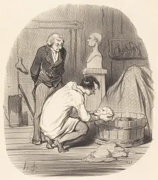 L'Artiste - Voila qui est terminé!..., by Honoré Daumier, ink, 1852