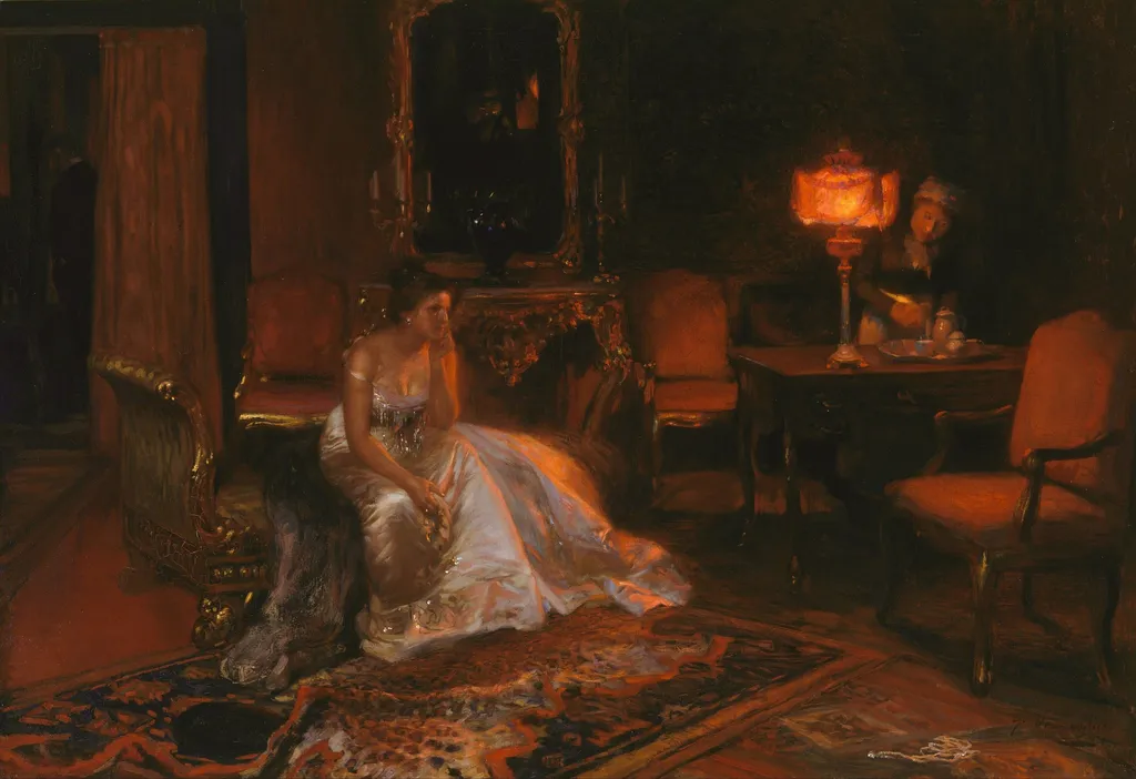 The end of a dream, by Giuseppe Pennasilico, oil, 1908