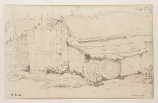 Thatched village dwellings, Bengal, by George Chinnery, 10