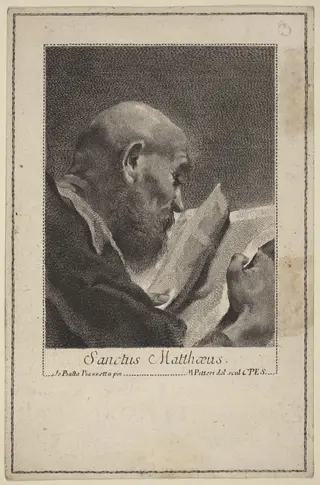 Sanctus Matteaus, by Marco Alvise Pitteri, ink, 1744
