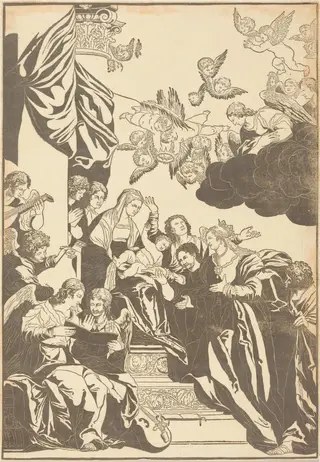 The Mystic Marriage of Saint Catherine, by John Baptist Jackson, ink, 1740
