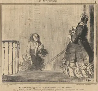 Ma chére, je vous apporte une potiche ..., by Honoré Daumier, ink, 1855