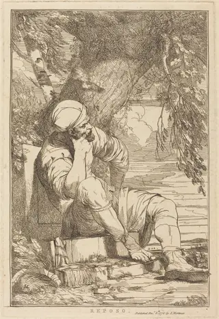 Reposo, by John Hamilton Mortimer, ink, 1778