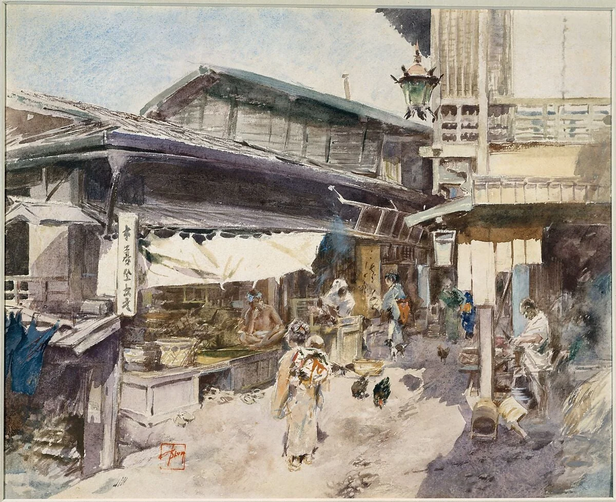 Street Scene in Ikao, Japan, detail