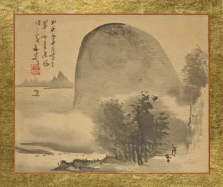 A Small Grove of Trees before a Rounded Hill at the Shore, by Tani Bunchō, unspecified, 1815