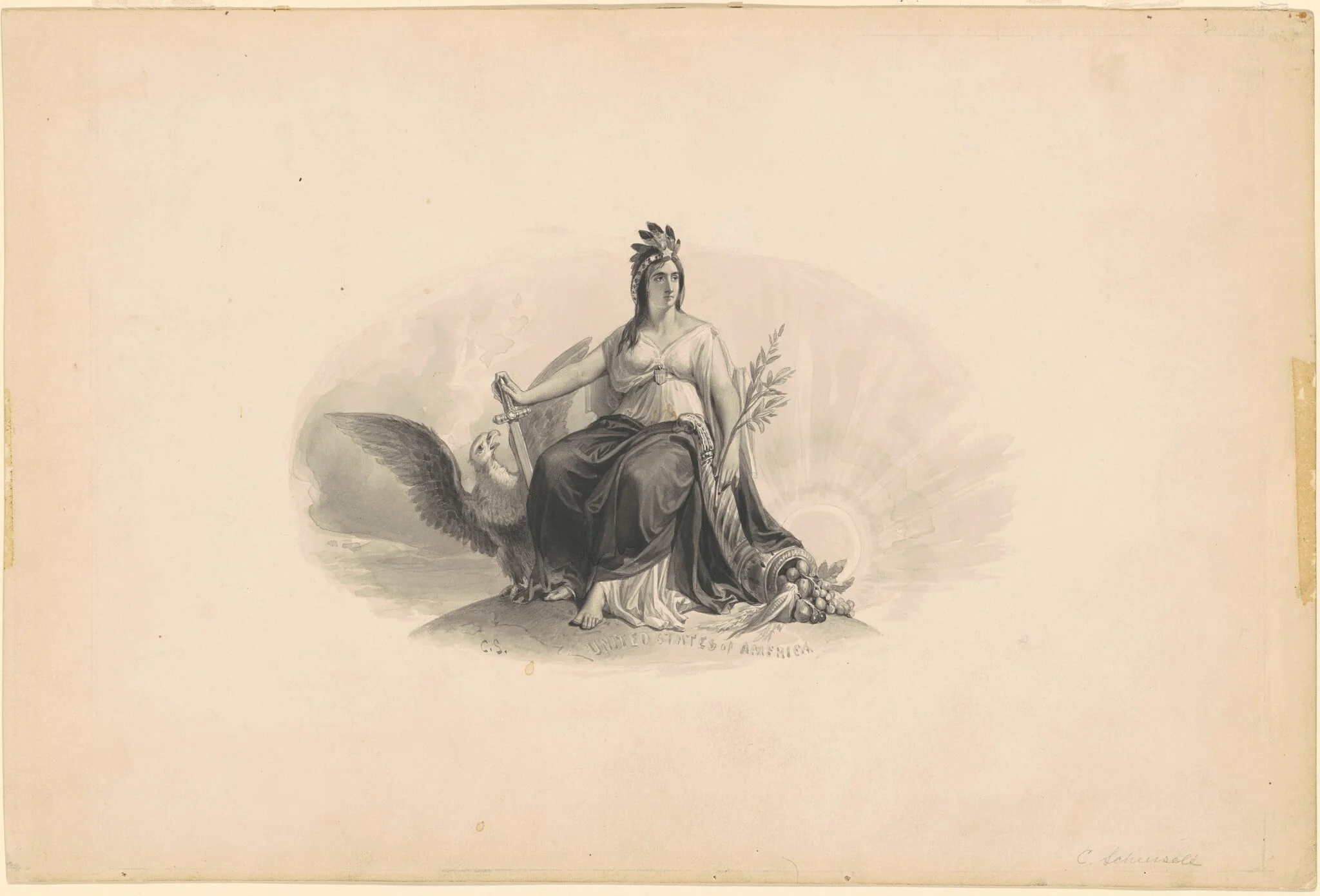 Design for an Emblem of the United States of America, detail