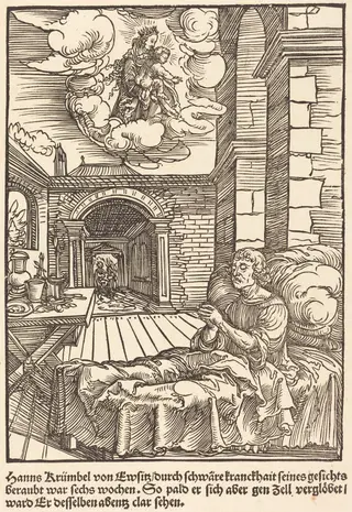 Hanns Krumbel von Ewsitz... d'organdie, by Master of the Miracles of Mariazell, ink, 1503