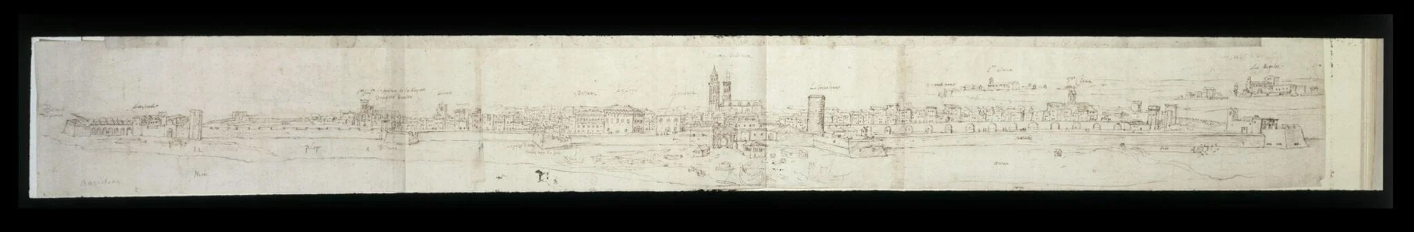 Recto: (above) Panoramic Views of Jerez de la Frontera; (below) Barcelona, detail