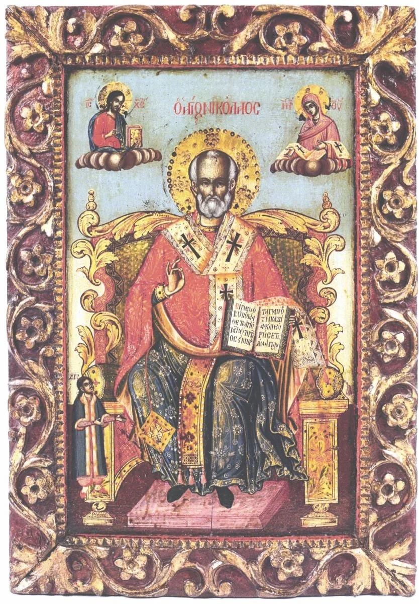 Sfântul Nicolae pe tron, detail