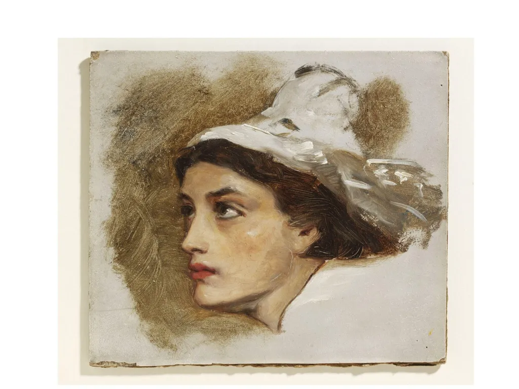 Head of a Welsh fishergirl, by Frank Holl, oil, 1876