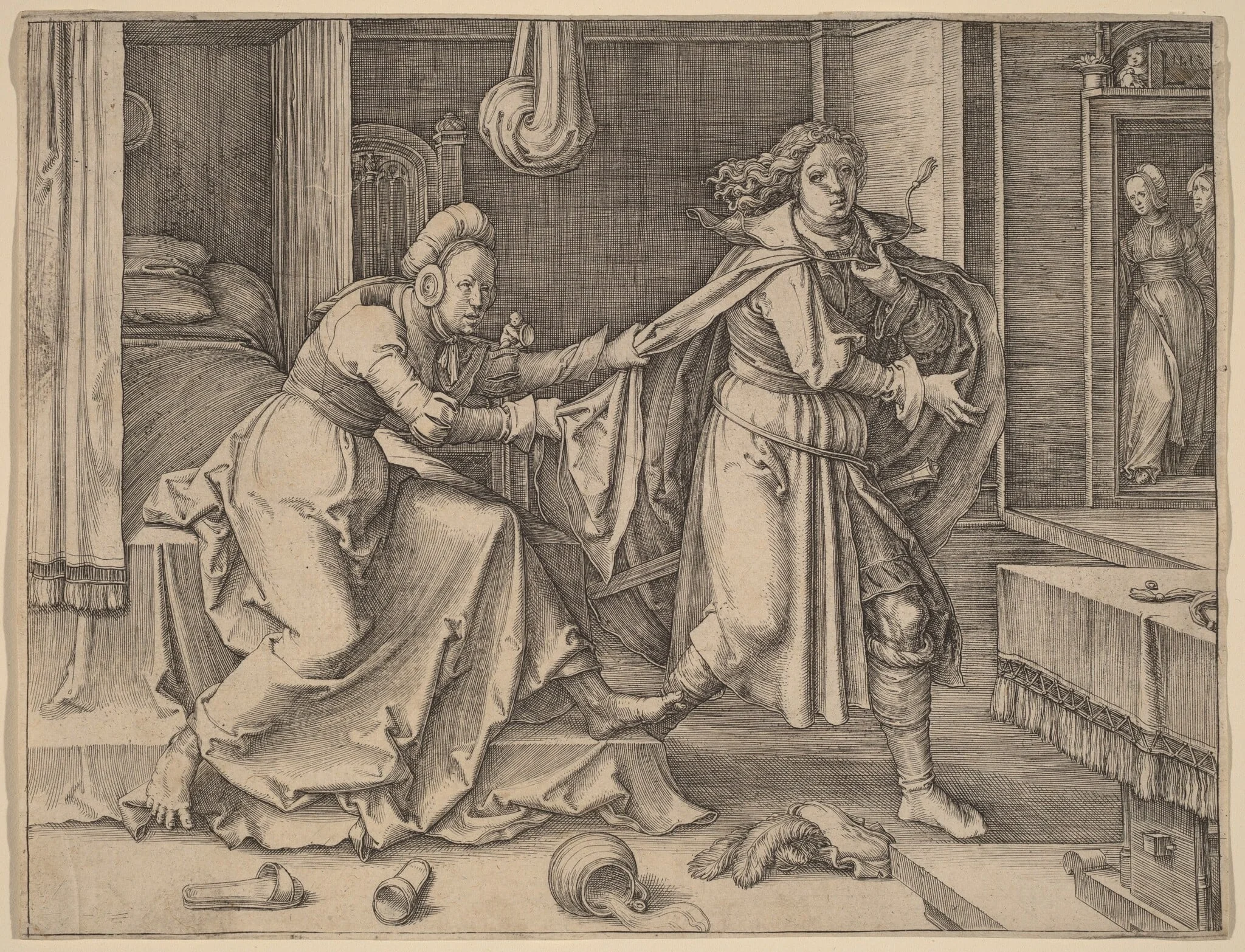 Joseph Escaping Potiphar's Wife, detail