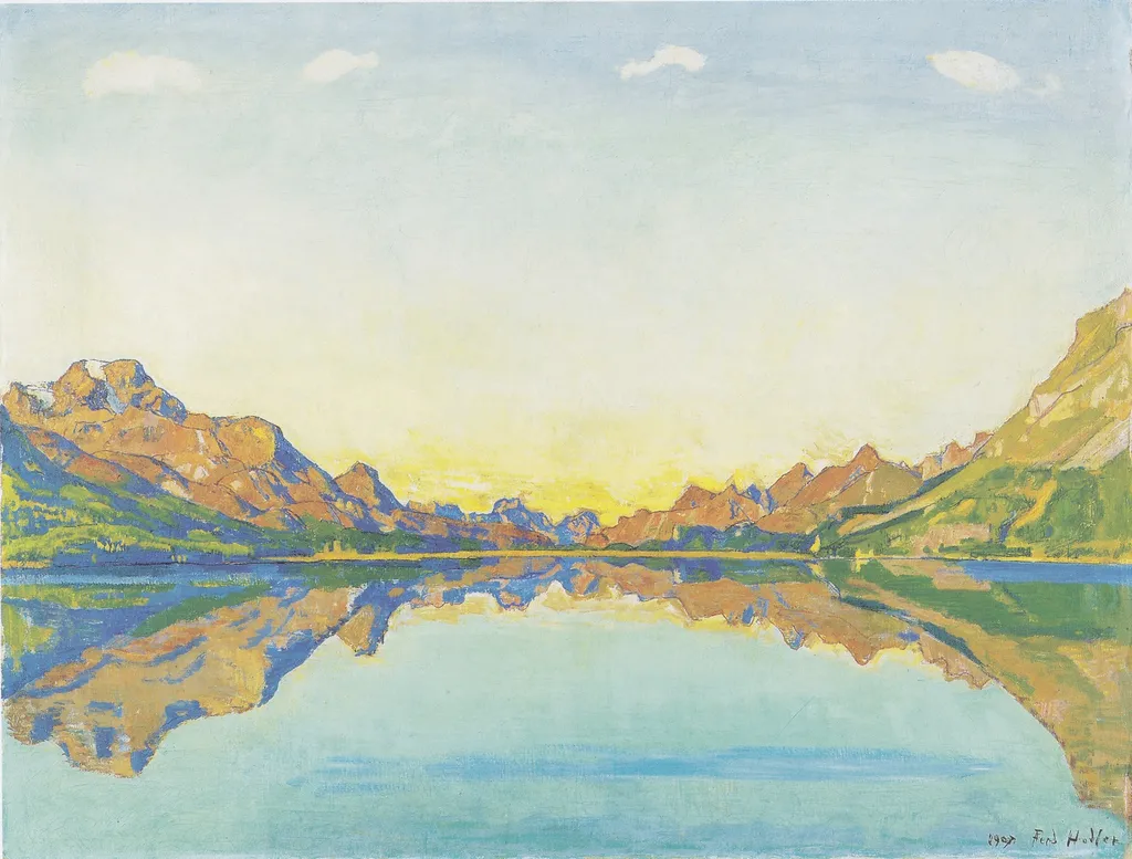 Der Silvaplanersee im Herbst, by Ferdinand Hodler, oil, 1907