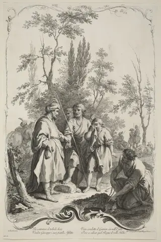 Joseph and His Brothers, by Joseph Wagner, ink, 1745
