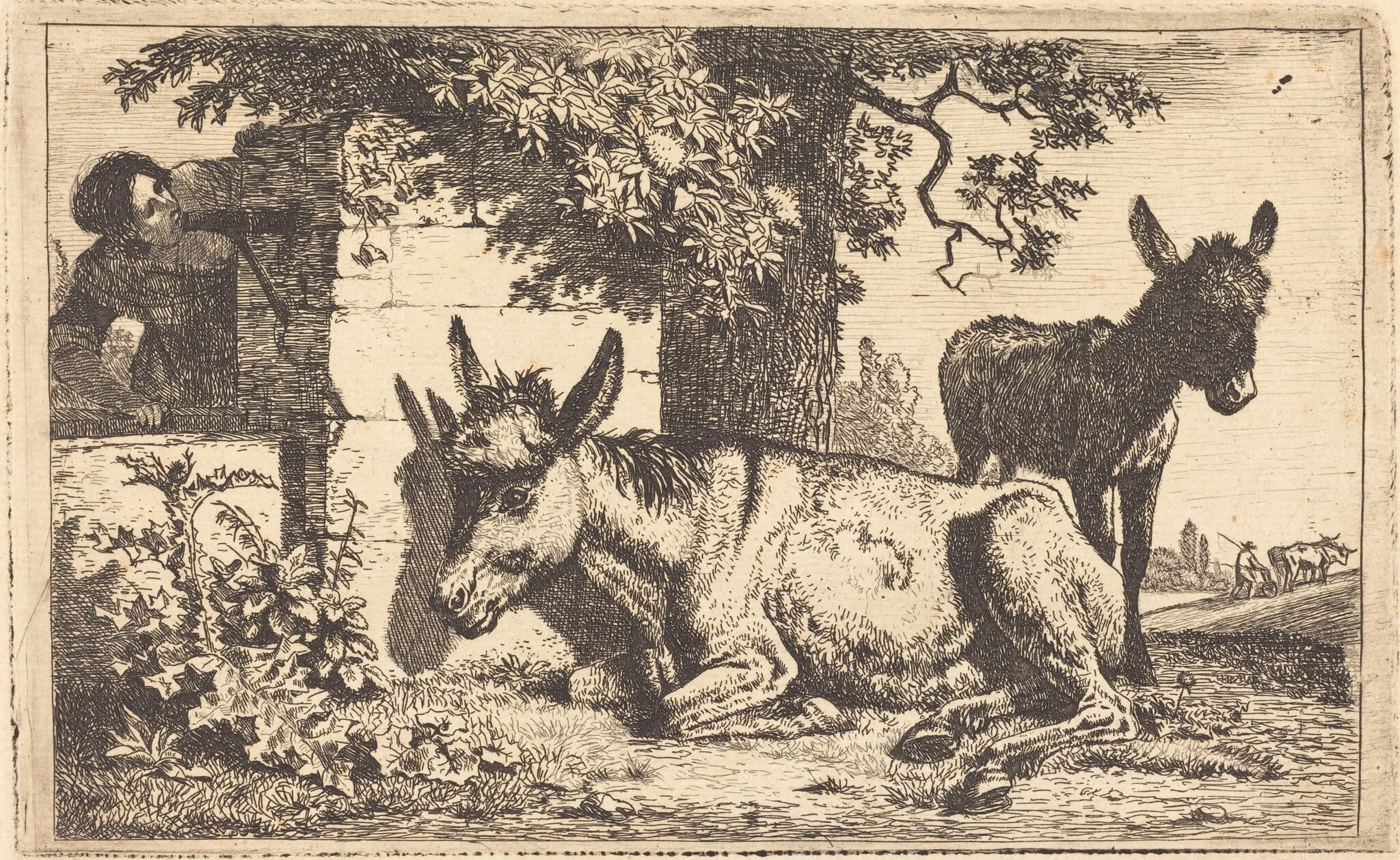 A Donkey by a Water Well, detail