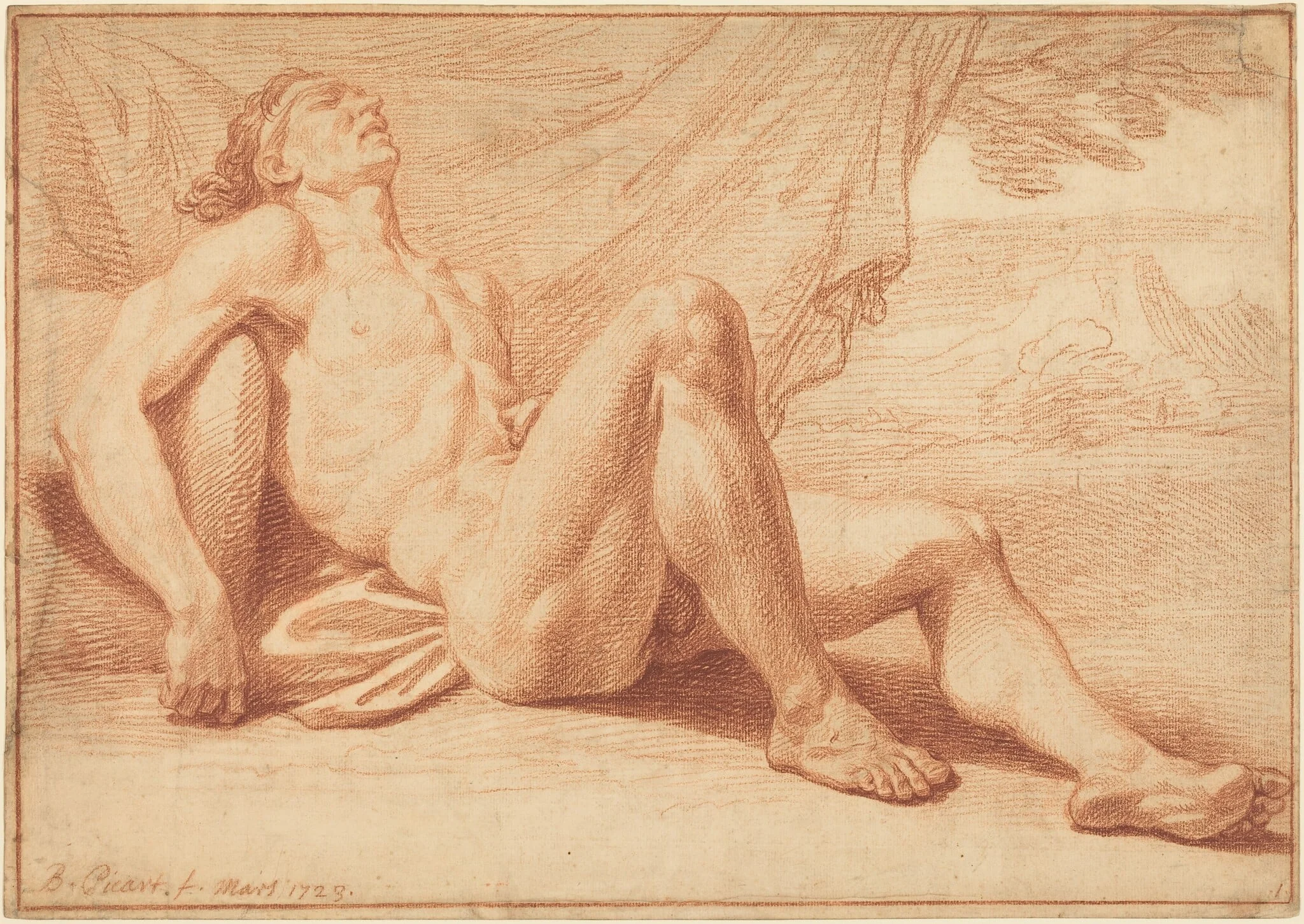 A Reclining Male Nude, detail
