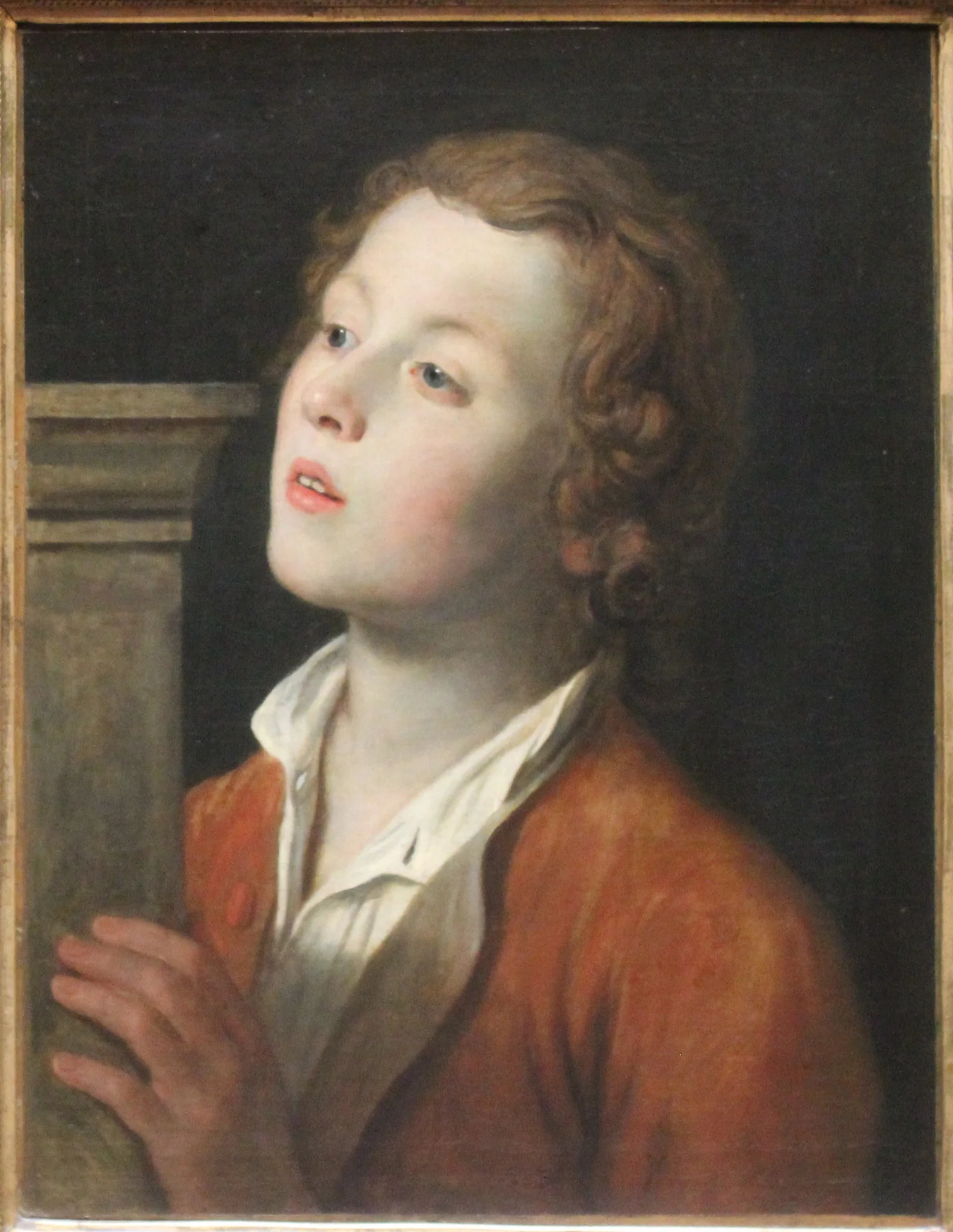 Boy on a pedestal, detail