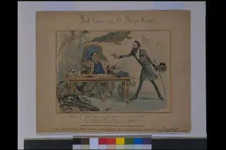 Prof. Owen and Mr Bryce-Wright, by Ernest Griset, 1873