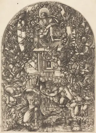 Saint John Summoned to Heaven, by Jean Duvet, ink, 1551