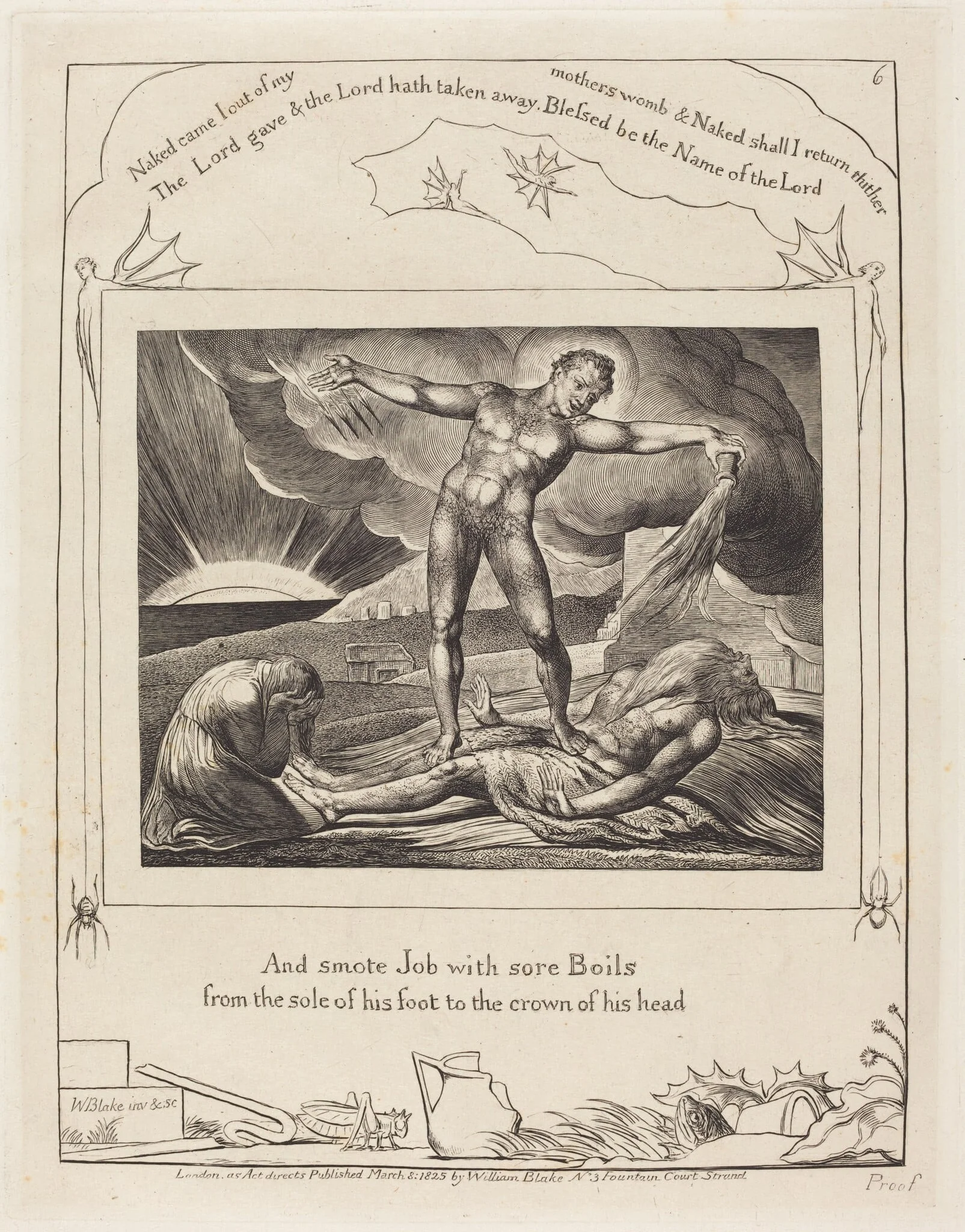 Satan Smiting Job with Boils, detail