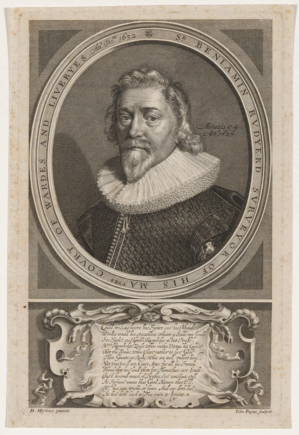Sir Benjamin Rudyerd, Court of Wardes and Liveryes, by John Payne, ink, 1632