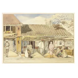 Grain Shop Poona, by William Carpenter, paint, 1850