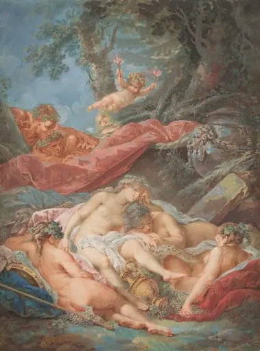 Sleeping Bacchantes, by Jacques Charlier, gouache, 1701