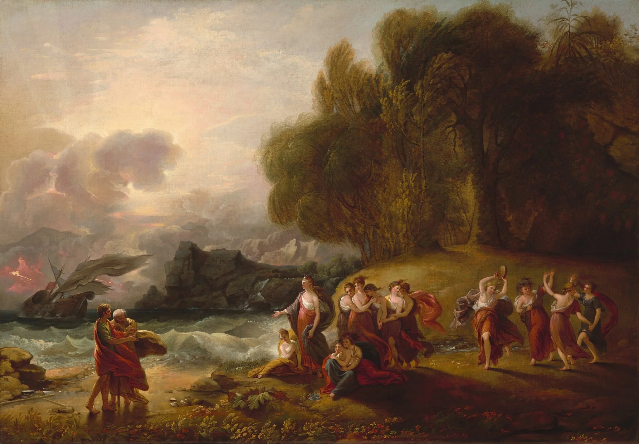 Telemachus and Calypso, detail