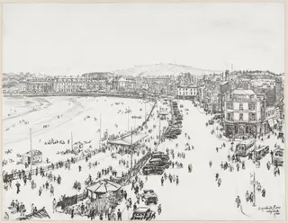 Weymouth and Distant Portland, by Muirhead Bone, 1946
