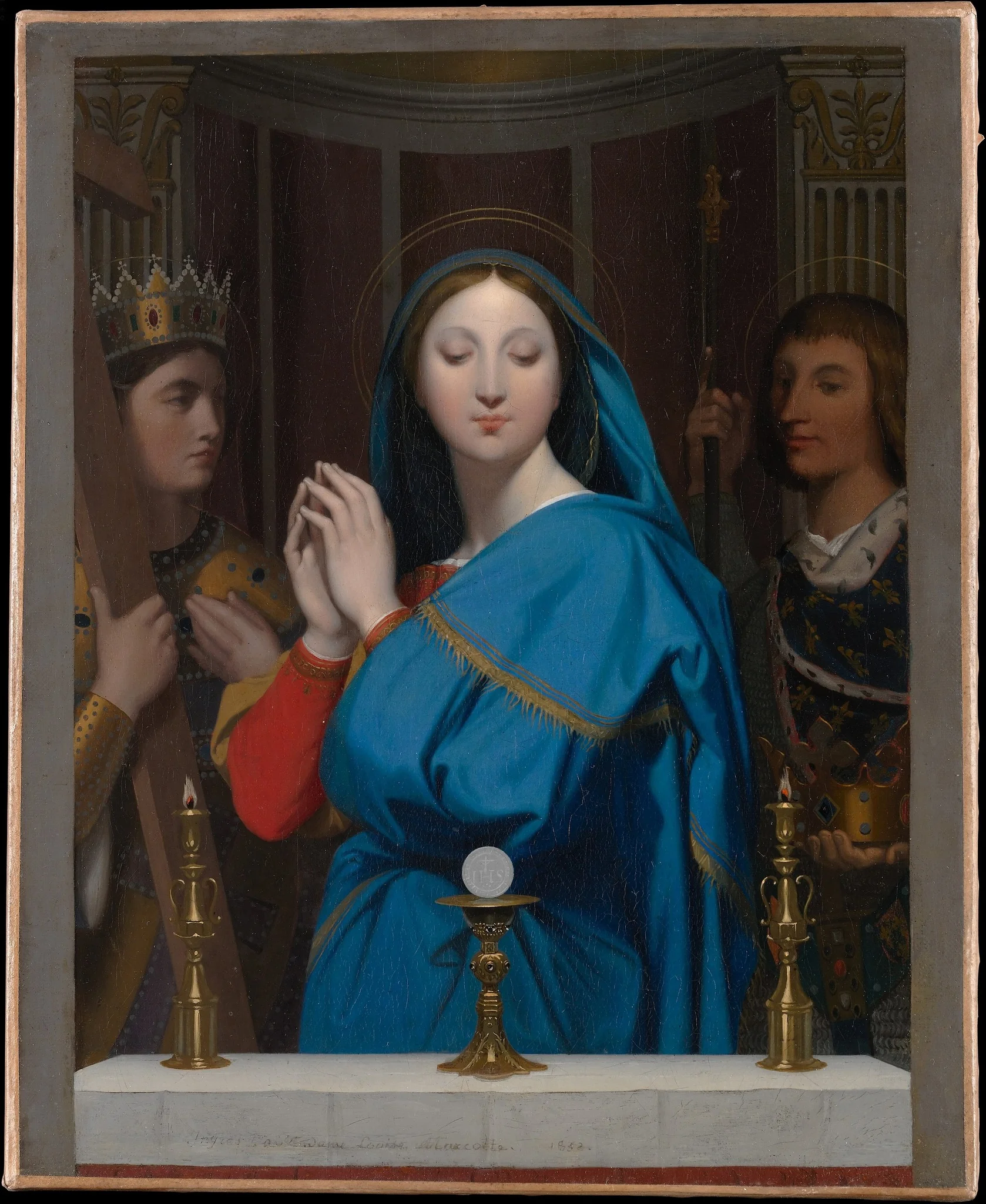 The Virgin Adoring the Host, detail