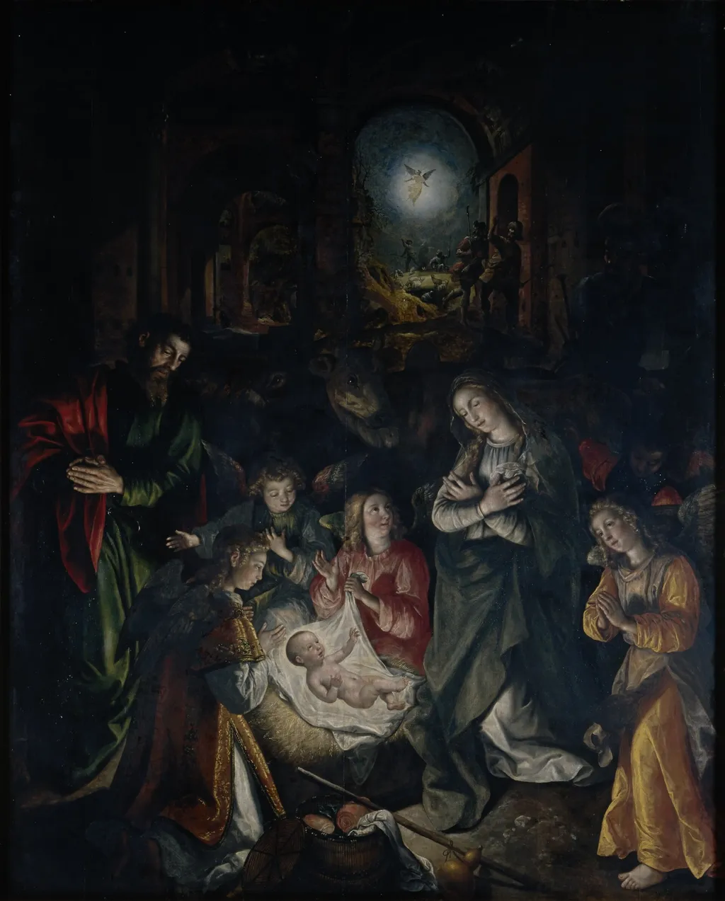 The Nativity, by Maerten de Vos, oil, 1594