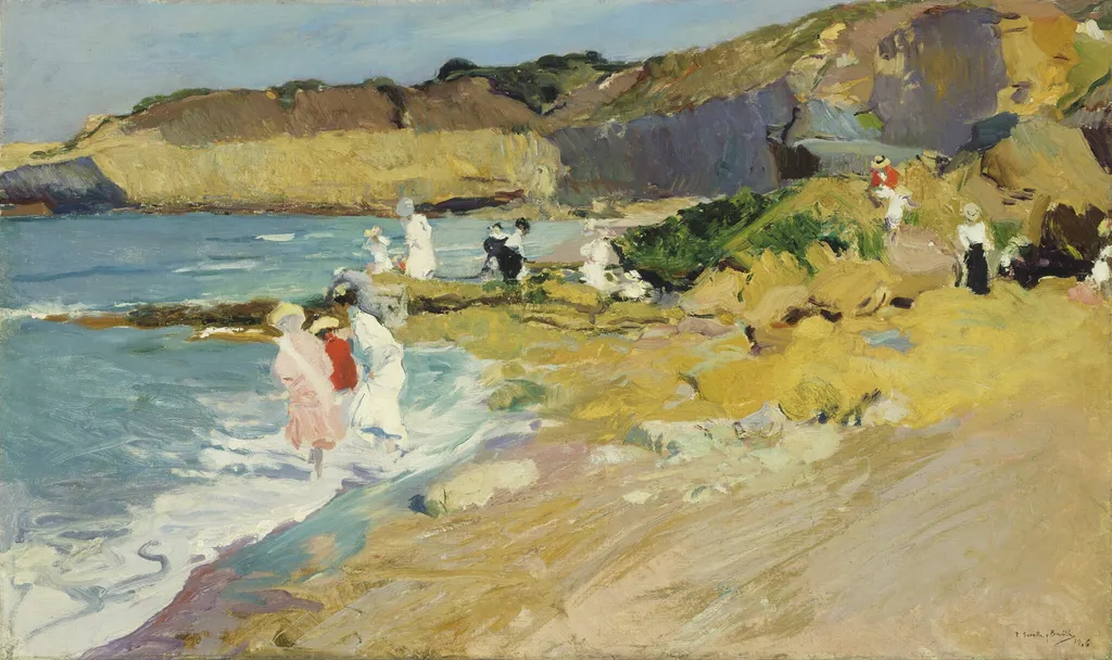 Rocks at the Lighthouse, Biarritz, by Joaquín Sorolla, oil, 1906