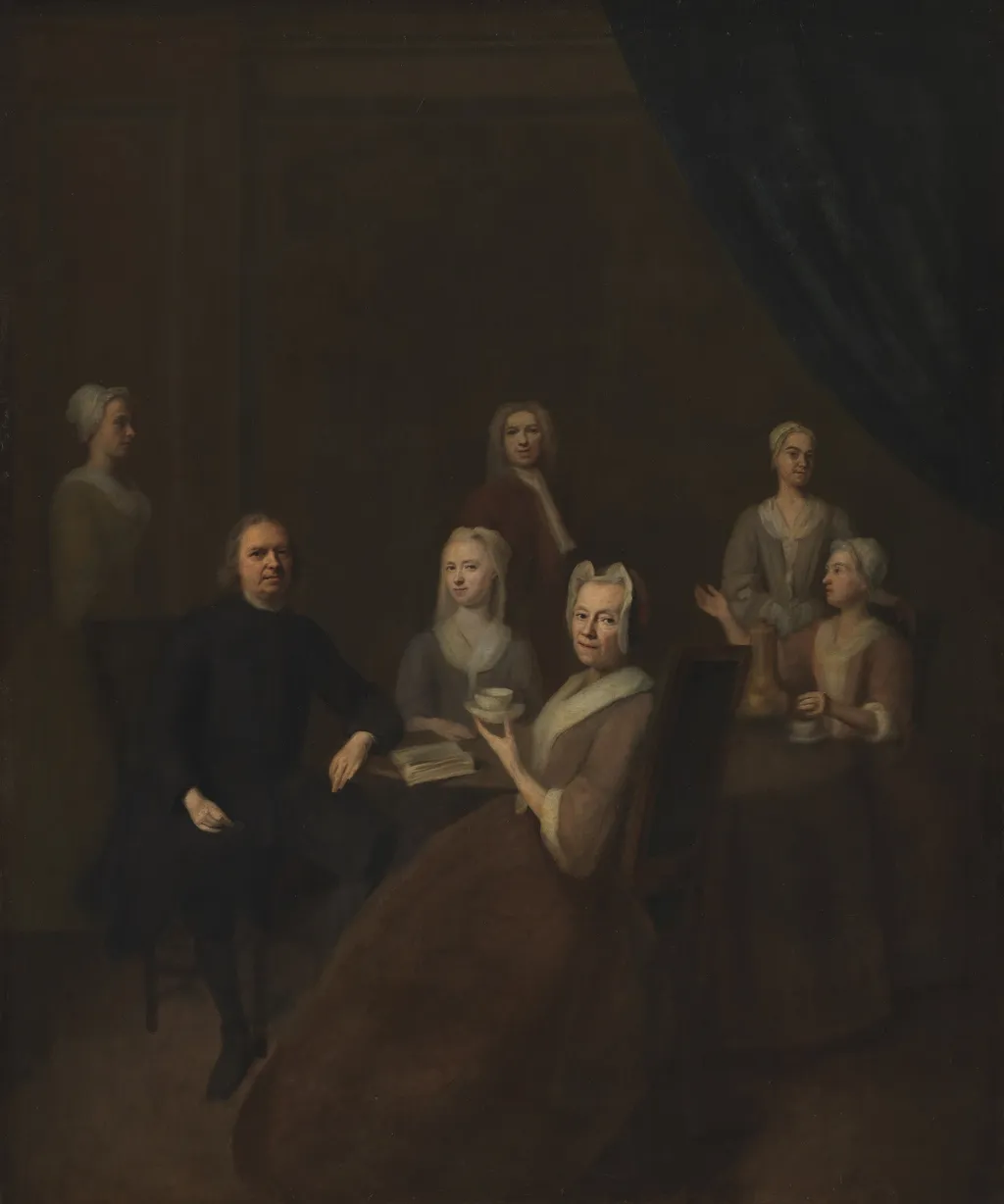 The Artist's Parents-in-Law and some of their Children, by Balthasar Denner, oil, 1724