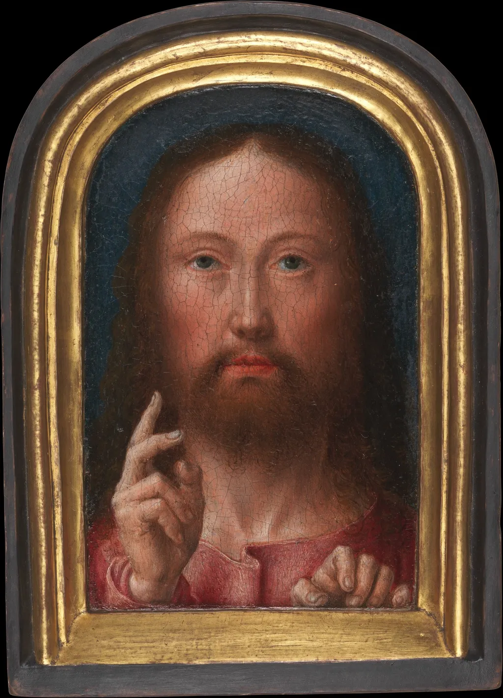 Christ Blessing, by Gerard David, oil, 1500