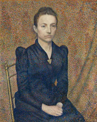 Portrait of the Artist's Sister, by Georges Lemmen, oil, 1896