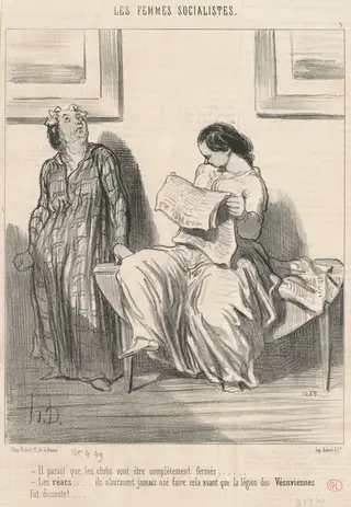 Il parait que les clubs vont être ... fermés ..., by Honoré Daumier, ink, 1849