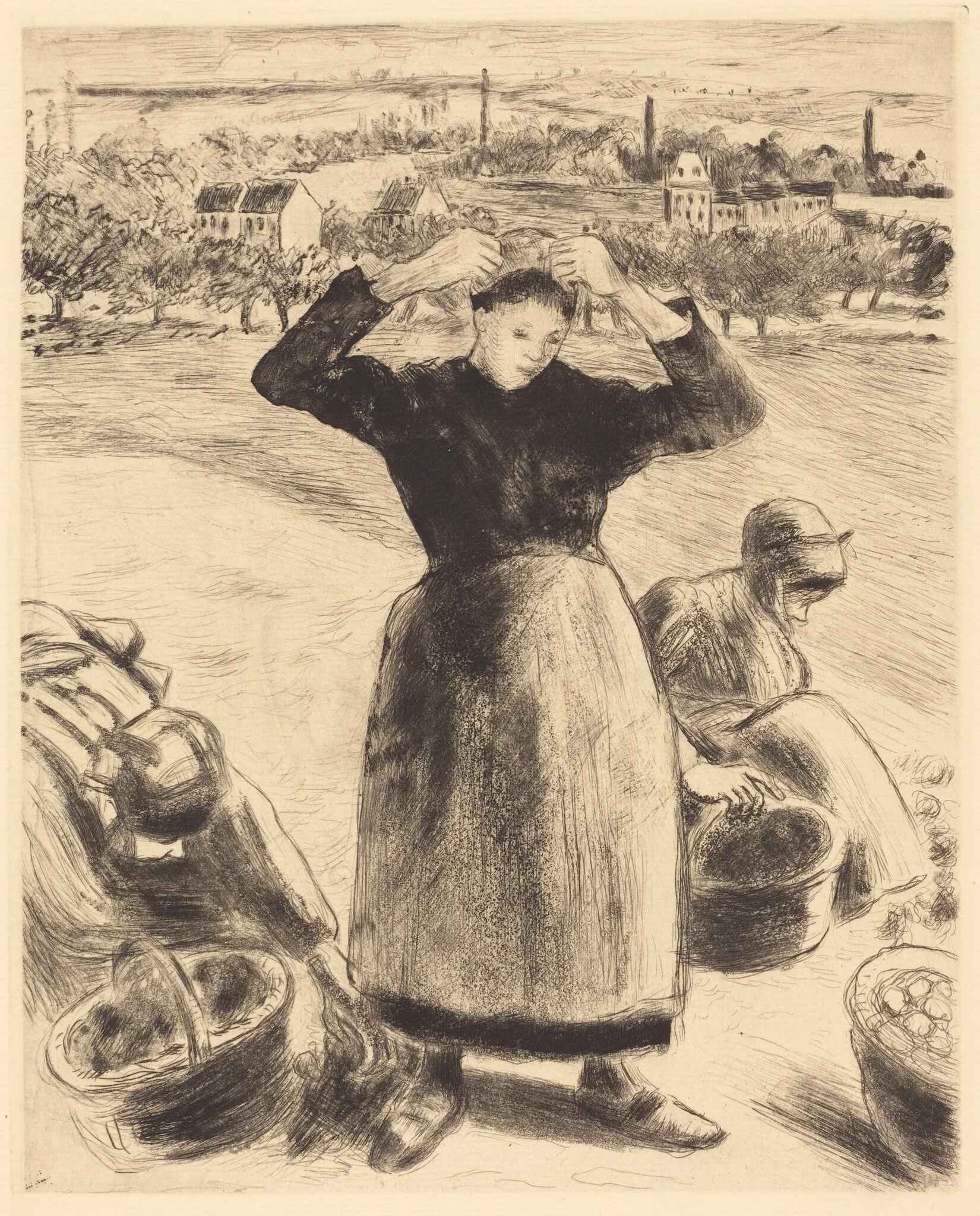 Gathering Potatoes (Recolte de pommes de terre), detail